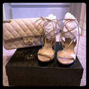 Marciano Gold lace up heels